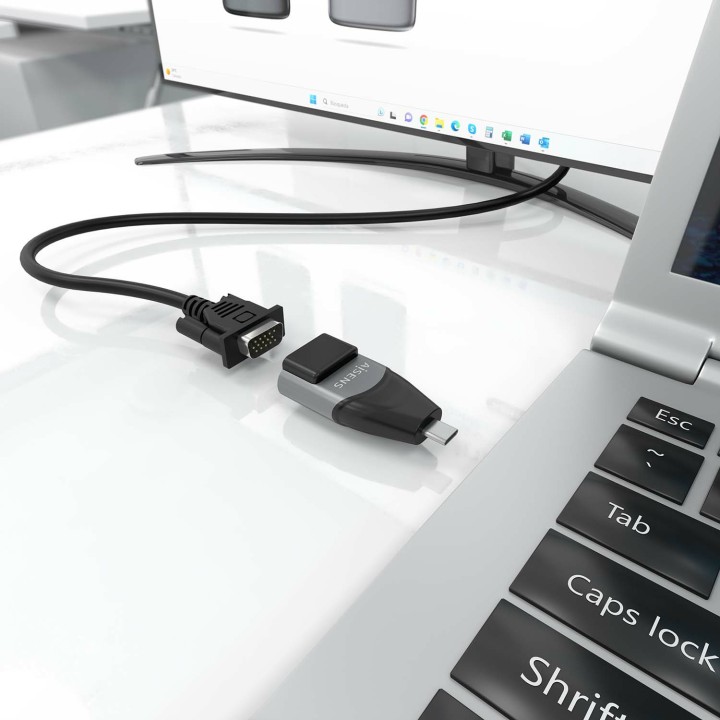 Adaptador AISENS USB-C/M a VGA/H Negro/Gris (A109-0863)