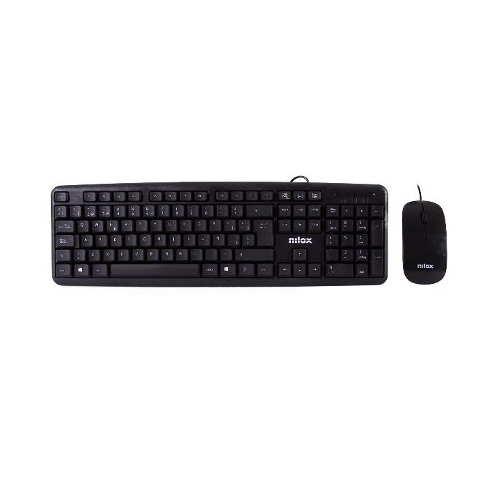 T+Ratón NILOX Flat USB 1000dpi Negro (NXKME000004)