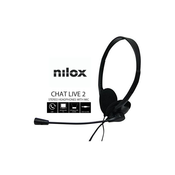 Auric+Micro NILOX Supraurales 3.5mm Negro (NXCM0000004)