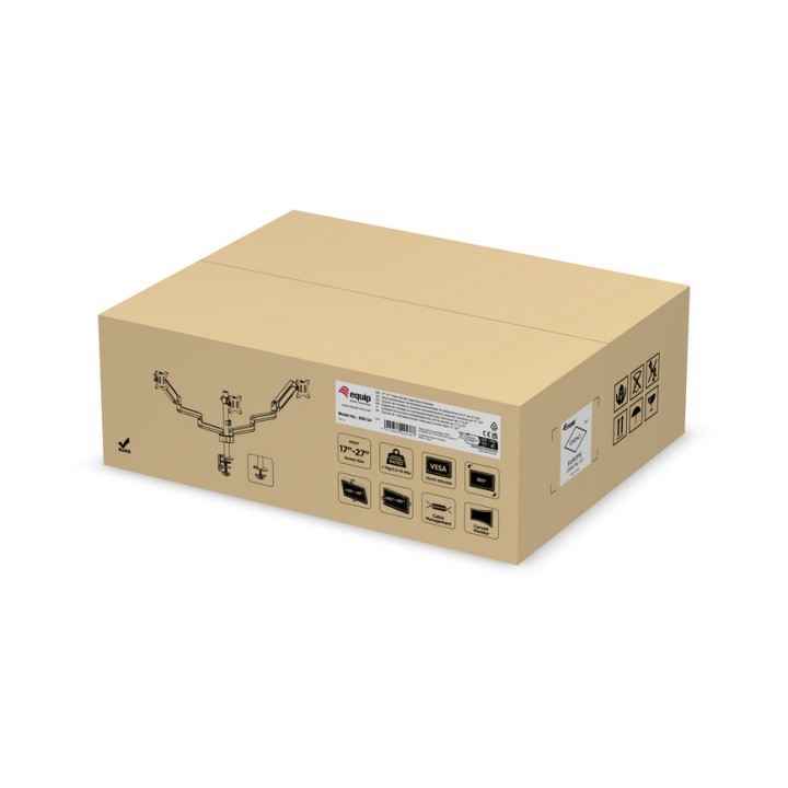 Soporte Mesa EQUIP 3Brazos 17-27" Inclin/Gira(EQ650134)