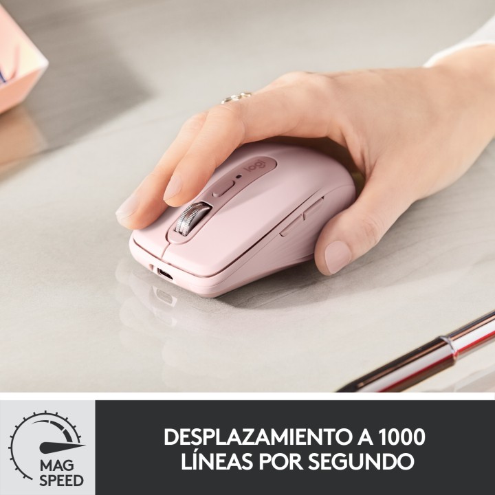Ratón LOGITECH Anywhere 3 Láser RF BT Rosa (910-005990)