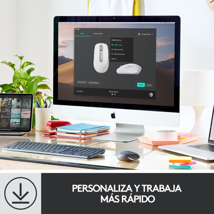 Ratón LOGITECH Anywhere 3 Láser RF BT Rosa (910-005990)