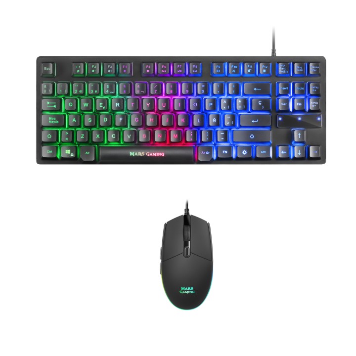 T+Ratón Mars Gaming LED RGB USB Óptico Negro (MCPTKLES)