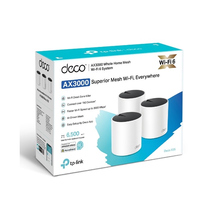 Mesh TP-Link AX3000 WiFi 6 Pack 3 (Deco X55 3-Pack)