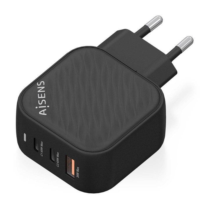 Cargador Pared AISENS USB-A USB-C 65W(ASCH-65W3P027-BK)