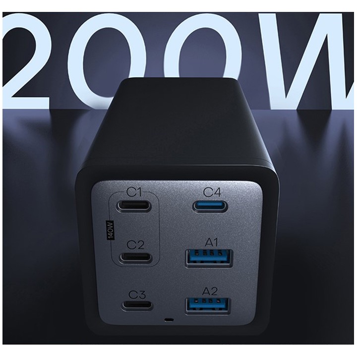 Cargador CONCEPTRONIC 200W USB-A/C Negro (OZUL06BE)