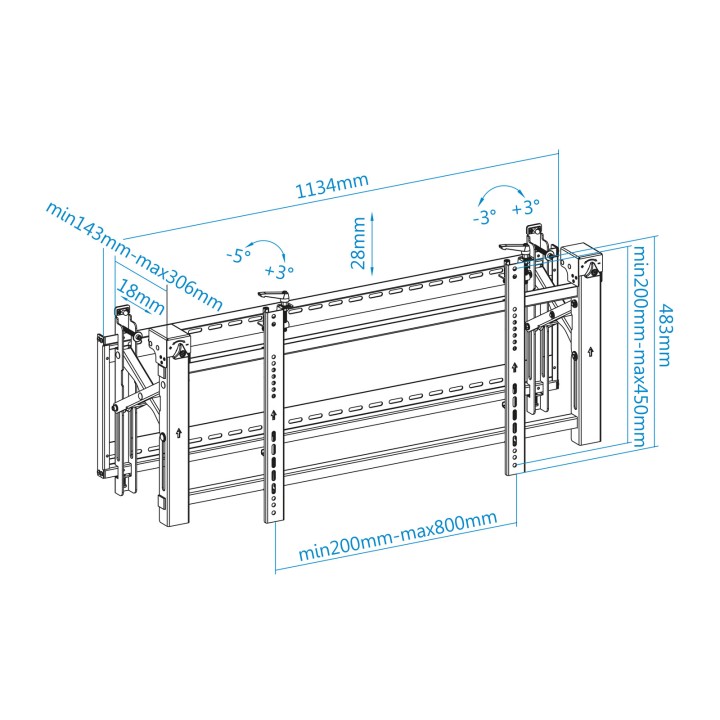 Soporte Video de Pared TOOQ Pantalla 45-70" (TQVW4570T)