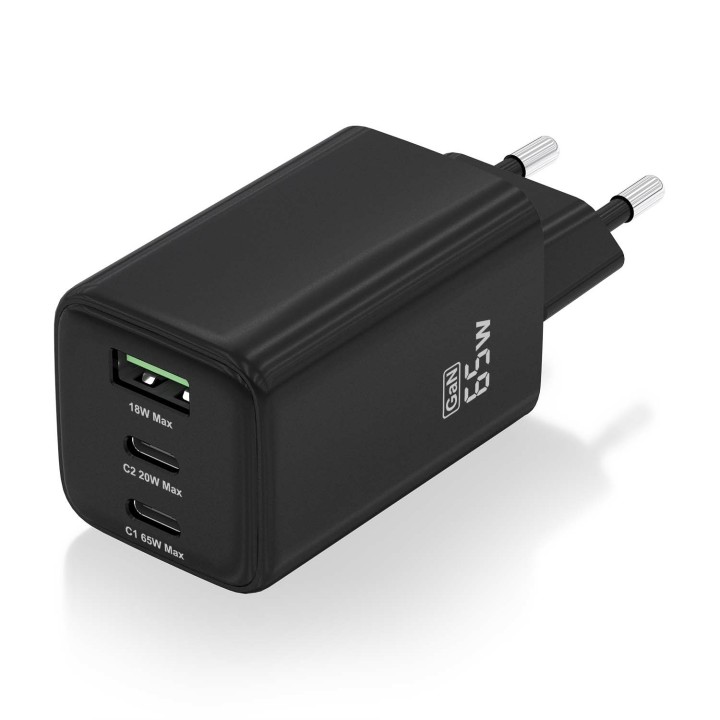 Cargador AISENS USB-A/C 65W Negro (ASCH-65W3P042-BK)