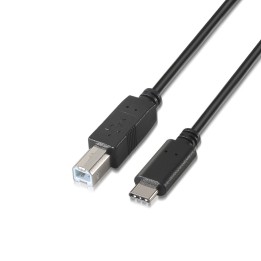 Cable AISENS USB-C/M a USB-B/M 2m Negro (A107-0054)
