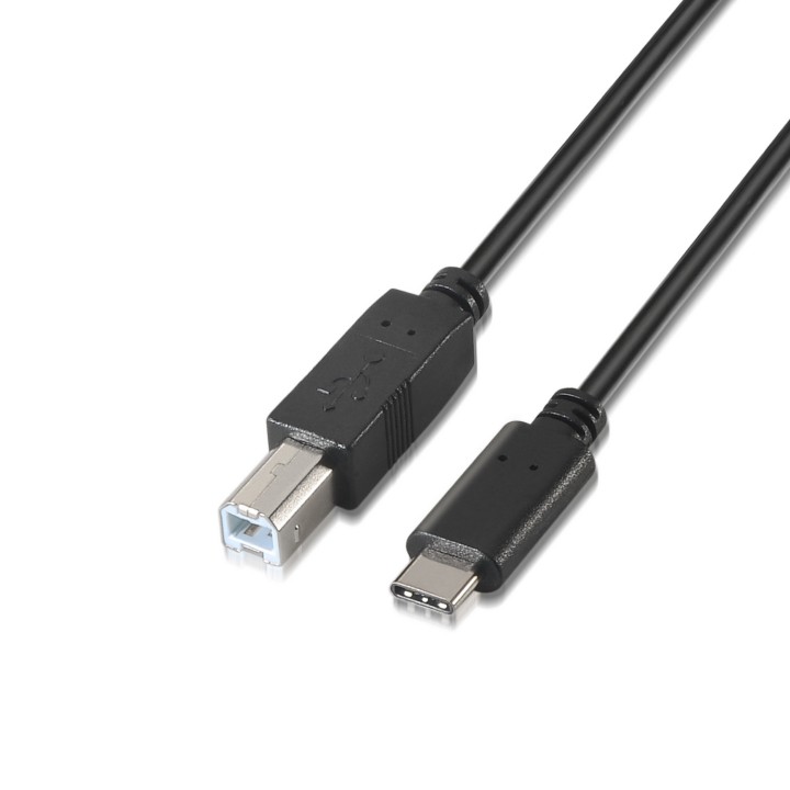 Cable AISENS USB-C/M a USB-B/M 2m Negro (A107-0054)