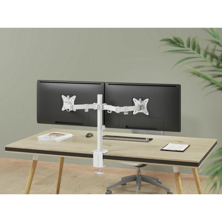 Soporte Mesa EQUIP 17-32" 2 Pantallas Blanco (EQ650167)