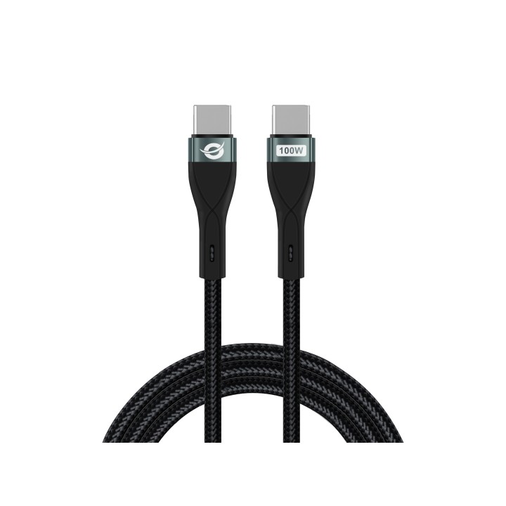 Cable CONCEPTRONIC USB-C M/M 100W 2m Negro (ETTA01B20)