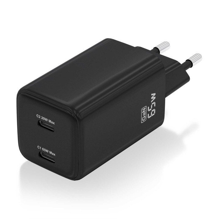 Cargador AISENS 2xUSB-C 65W Negro (ASCH-65W2P040-BK)