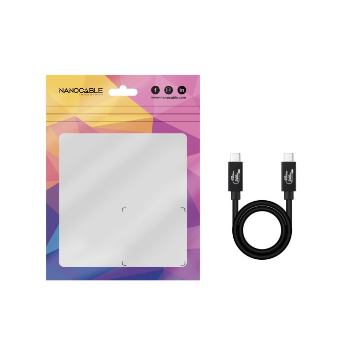 Nanocable USB-C 4.0 M/M 1.8m Negro (10.01.5002)