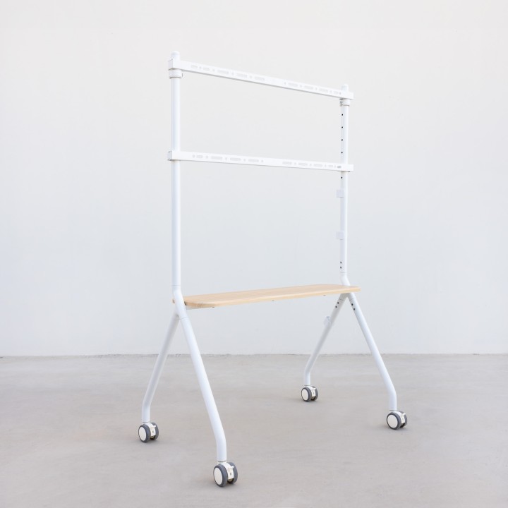 Soporte de Suelo TOOQ 49"-80" Blanco/Haya (FS20207M-W)