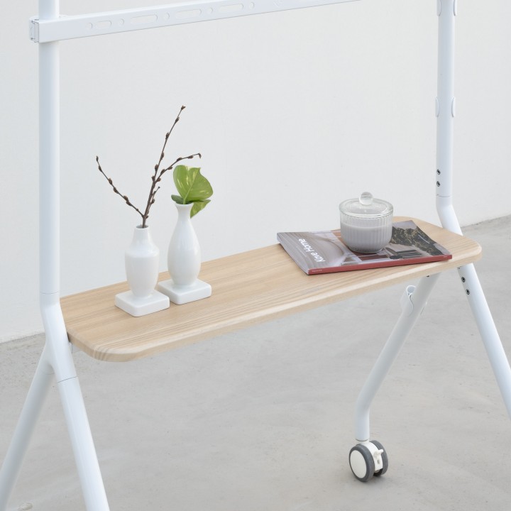 Soporte de Suelo TOOQ 49"-80" Blanco/Haya (FS20207M-W)