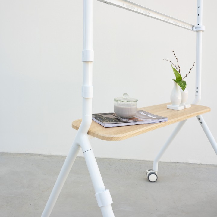 Soporte de Suelo TOOQ 49"-80" Blanco/Haya (FS20207M-W)