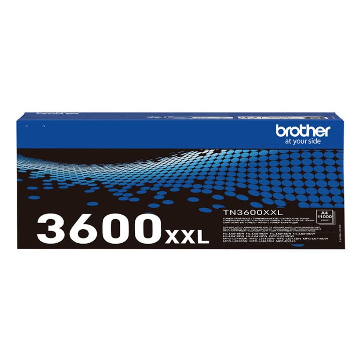 Toner BROTHER Negro 11000 páginas (TN-3600XXL)