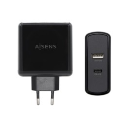 Cargador Pared AISENS 57W 2xUSB Negro (ASCH-2PD45A-BK)