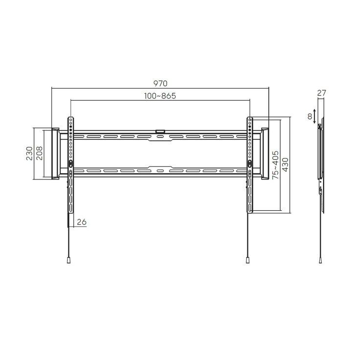 Soporte de Pared AISENS 43-90" Hasta 75Kg (WT90F-235)