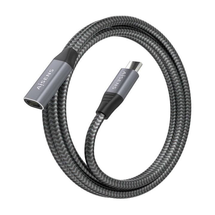 Cable AISENS USB-C/M a USB-C/H 1.5m Gris (A107-0761)