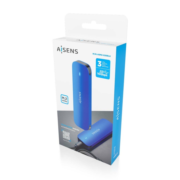 Caja SSD AISENS M.2 Usb3.2 Azul (ASM2-026BLU)