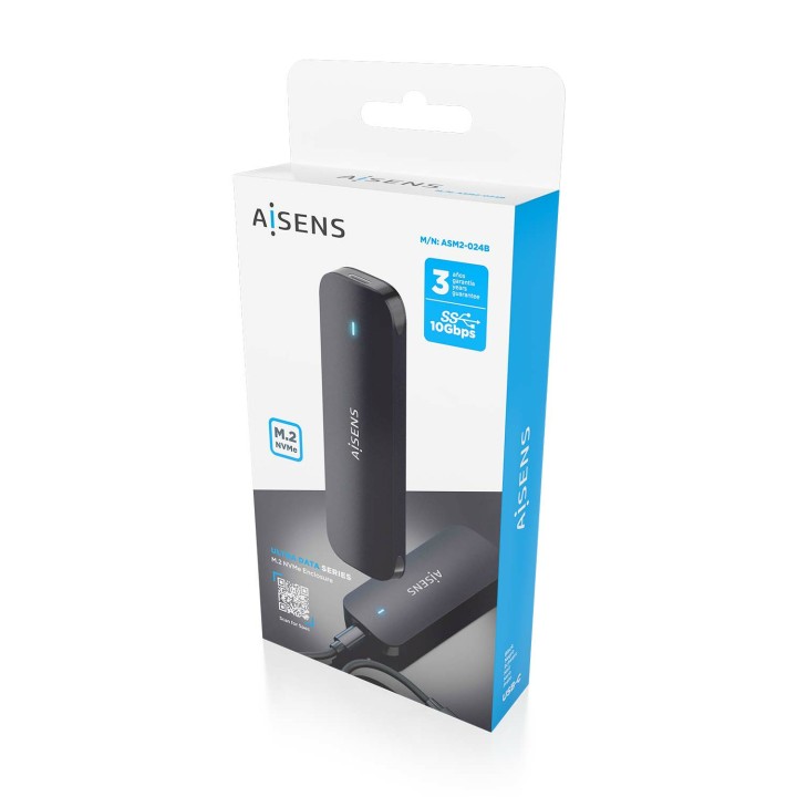 Caja SSD AISENS M.2 USB-C 3.1 Negro (ASM2-024B)