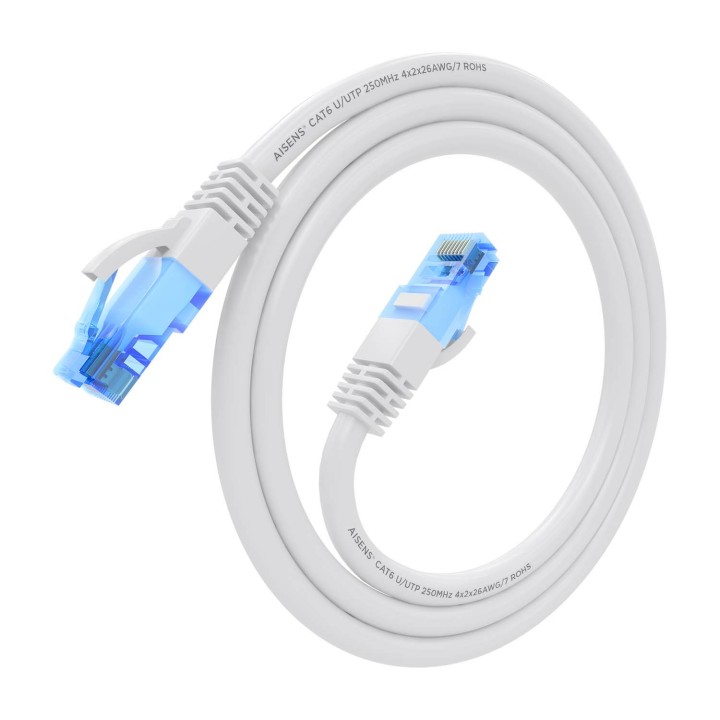Cable AISENS RJ45 Cat.6 UTP CCA 75cm Blanco (A135-0818)
