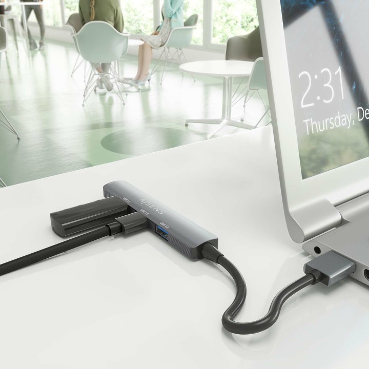 Hub AISENS USB-A 3.0 a 3USB 2.0/1USB-A Gris (A106-0859)