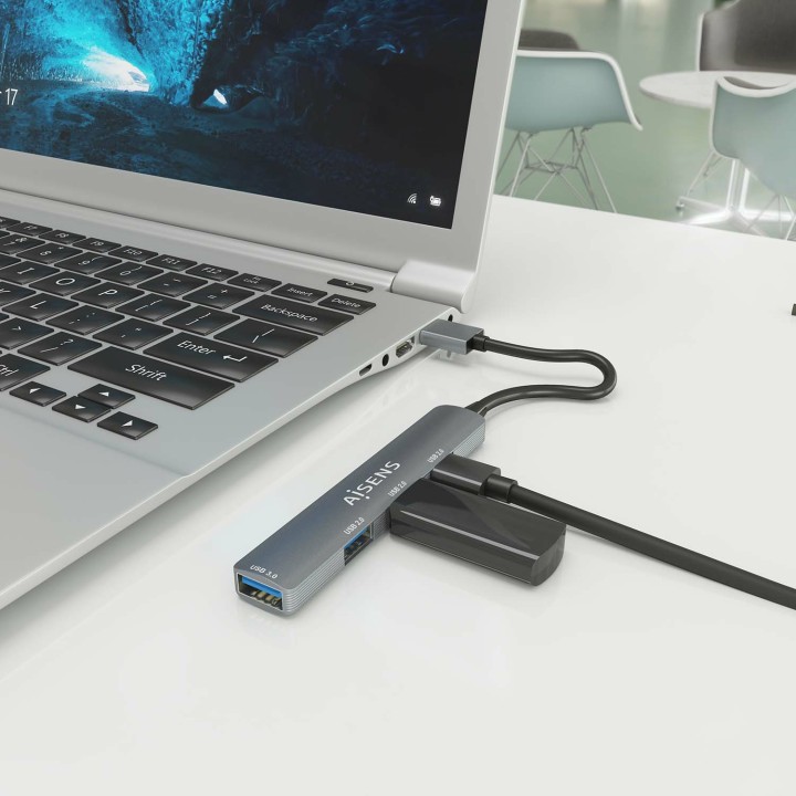 Hub AISENS USB-A 3.0 a 3USB 2.0/1USB-A Gris (A106-0859)