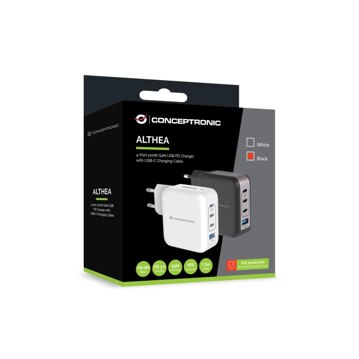Cargador de Pared CONCEPTRONIC USB-A/C 100W (ALTHEA18B)