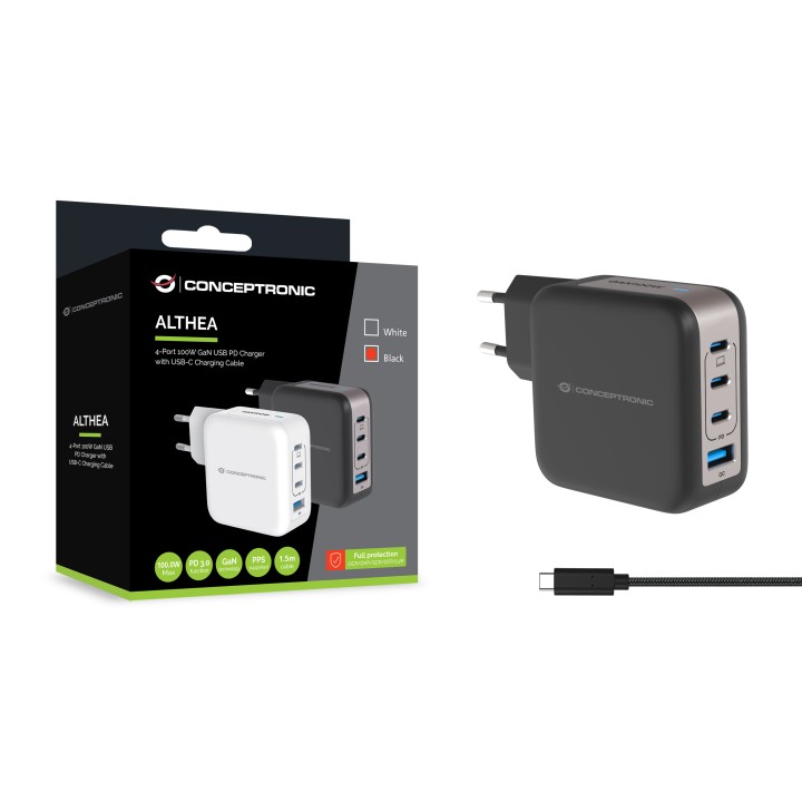 Cargador de Pared CONCEPTRONIC USB-A/C 100W (ALTHEA18B)