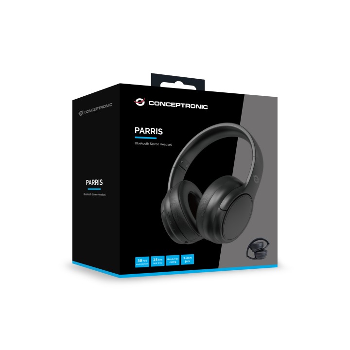 Auriculares CONCEPTRONIC 3.5mm BT Negros (PARRIS03B)