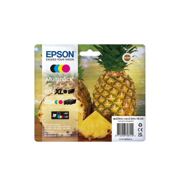 Tinta EPSON Nº604XL 4Colores (C13T10H94010)