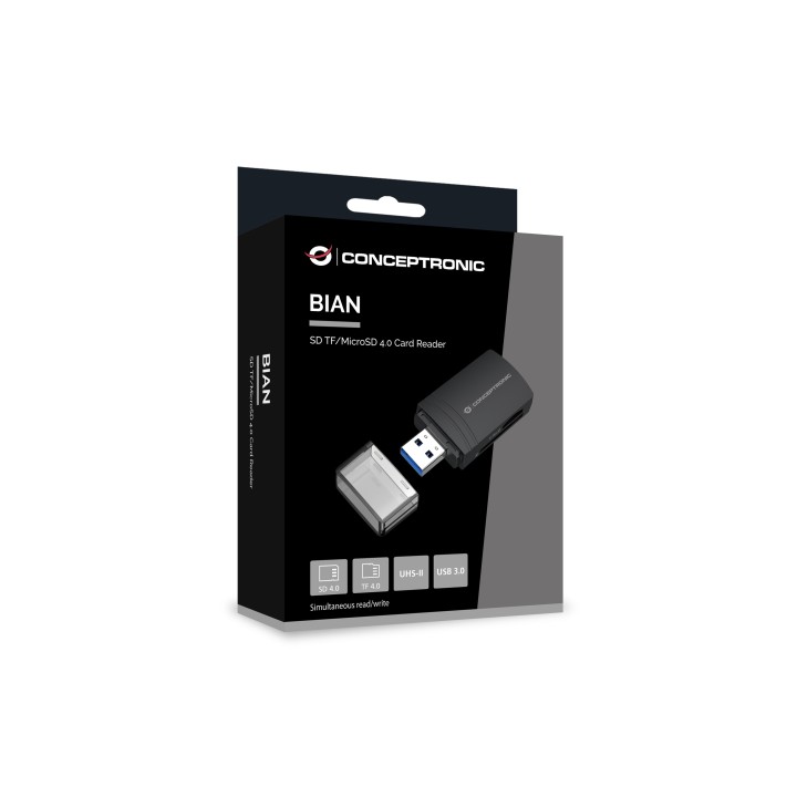 Lector Tarjetas CONCEPTRONIC USB-A 3.0 Negro (BIAN06B)