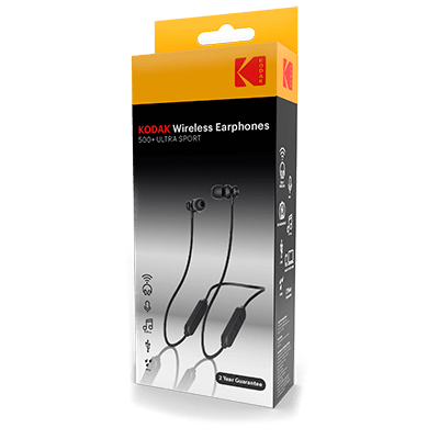 Kodak Auricular Bluetooth 500+ Ultra Sport 20Hz-20kHz 16 Ohm Micrófono, Negro