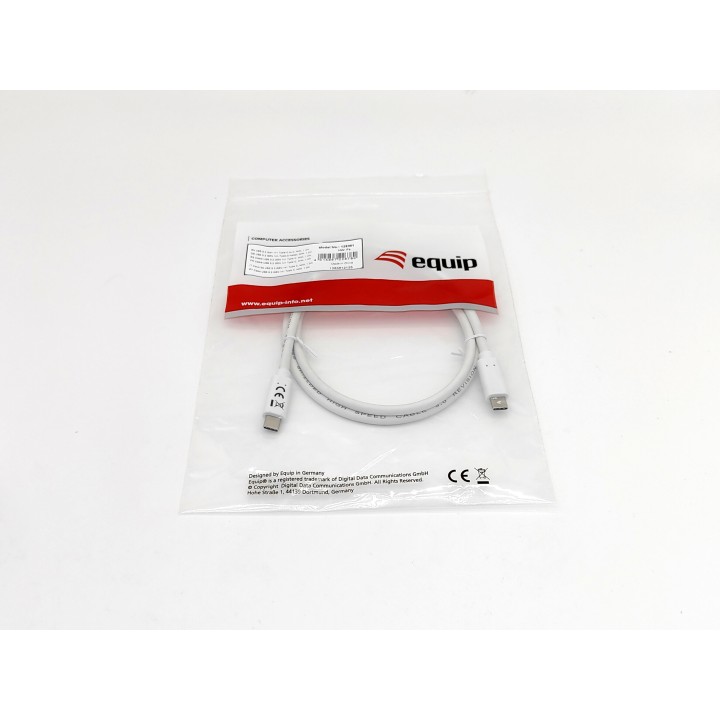 Cable EQUIP USB-C/M a USB-C/M 2m Blanco (128362)