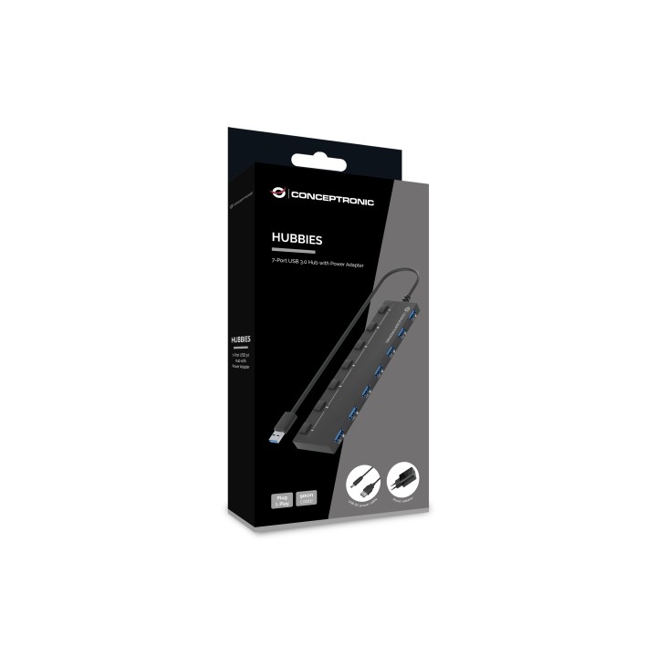 Hub CONCEPTRONIC USB-A 3.0 a 7xUSB-A 3.0 (HUBBIES19BP)