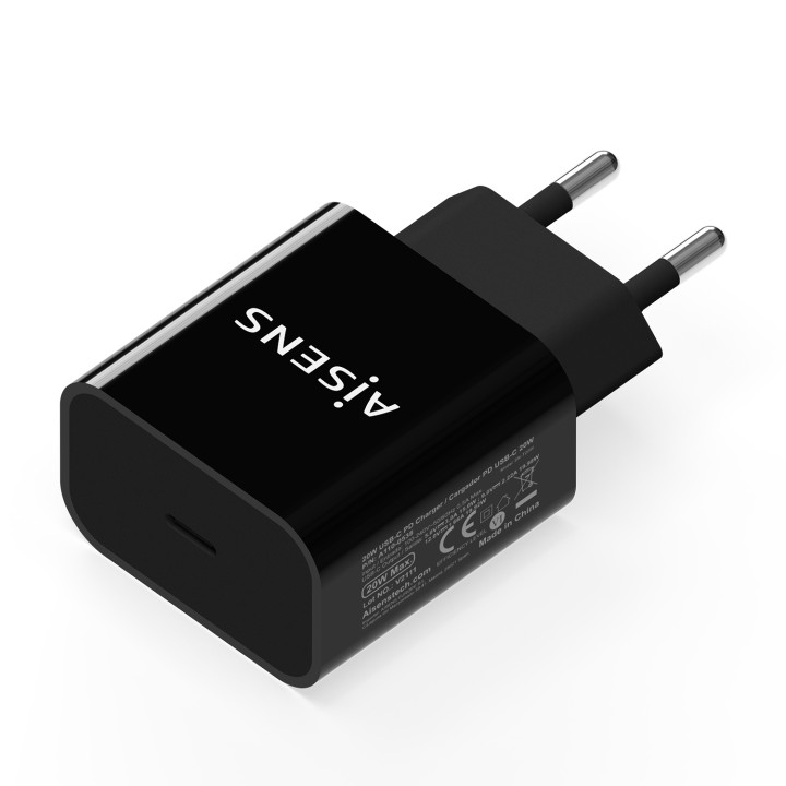 Cargador de Pared AISENS 20W 1xUSB-C Negro (A110-0538)