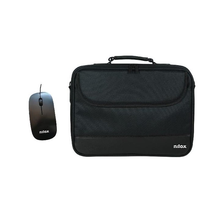 Maletin+Raton NILOX 15.4"-16" Negro (NXMOS5156BK)