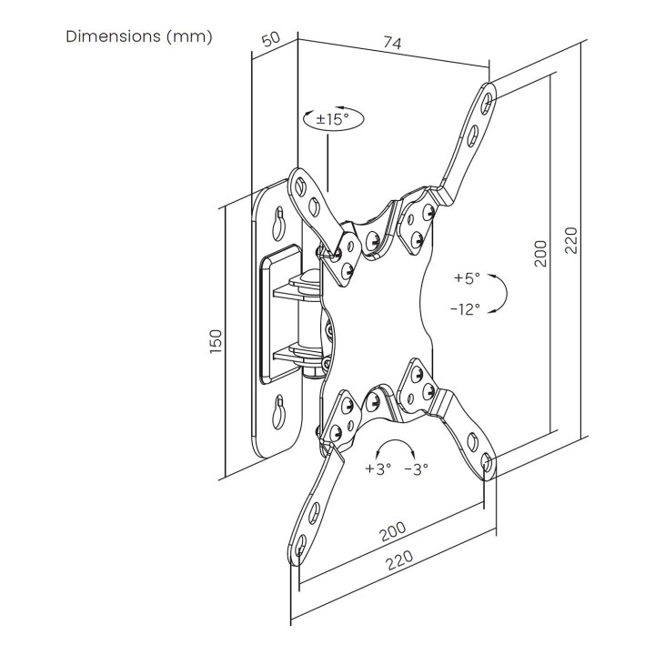 Soporte Pared AISENS 13-42" Gira/Inclina (WT42TSL-273)