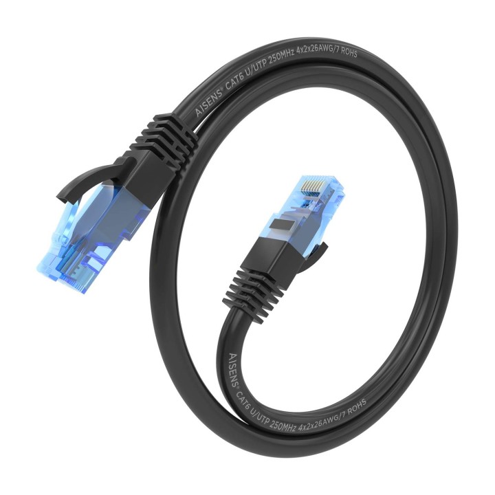 Cable AISENS RJ45 Cat.6 UTP CCA 30cm Negro (A135-0840)