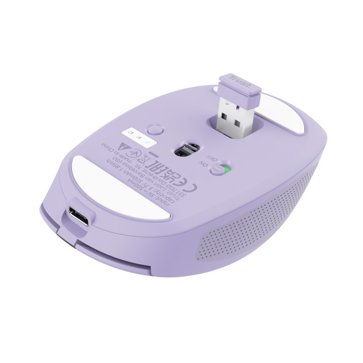 Ratón Trust Ozaa Óptico RF/Bluetooth Morado (25384)