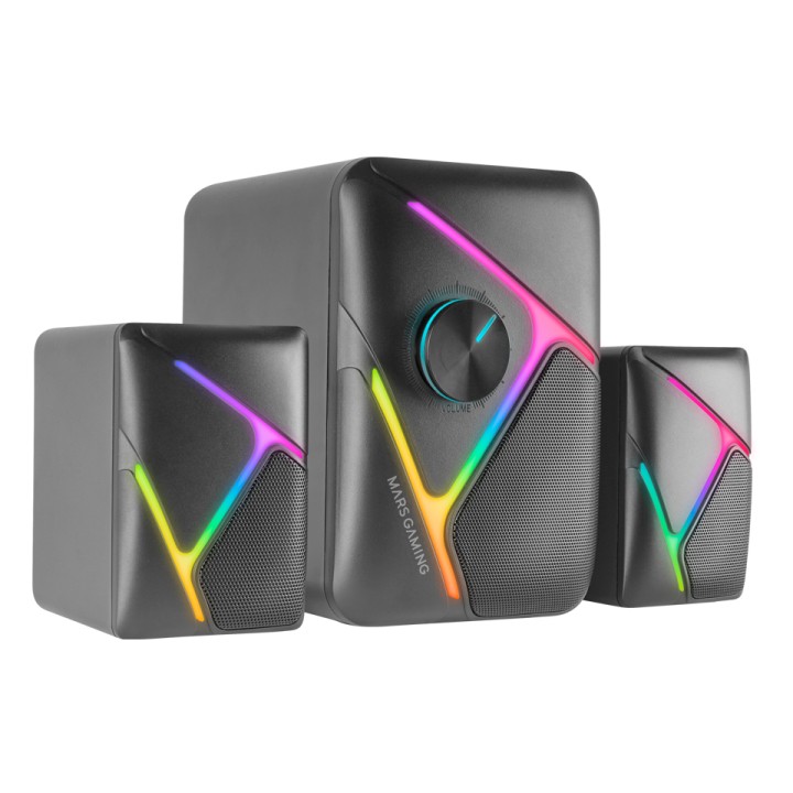 Altavoces Mars Gaming 2.1 RGB 35W Negros (MSH21)