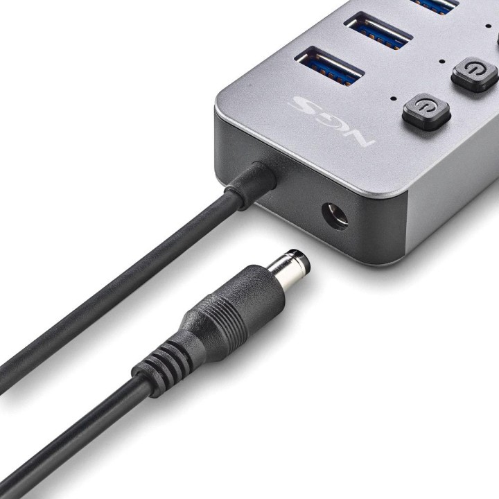 Hub NGS 10xUSB 3.0 con Interruptores Gris (IHUB10)