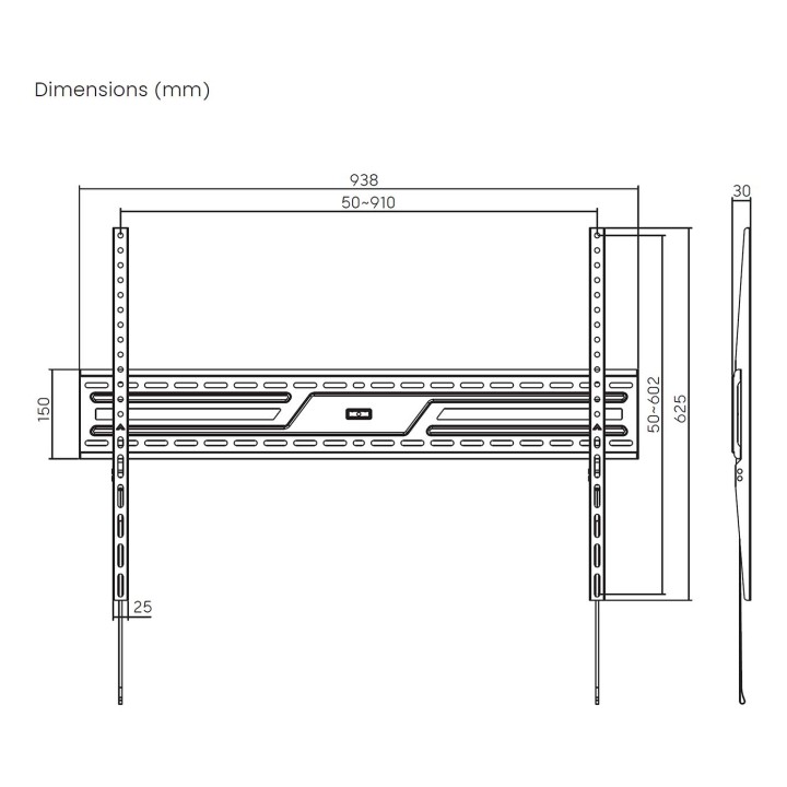 Soporte Pared AISENS 43"-100" hasta 75kg (WT100F-317)