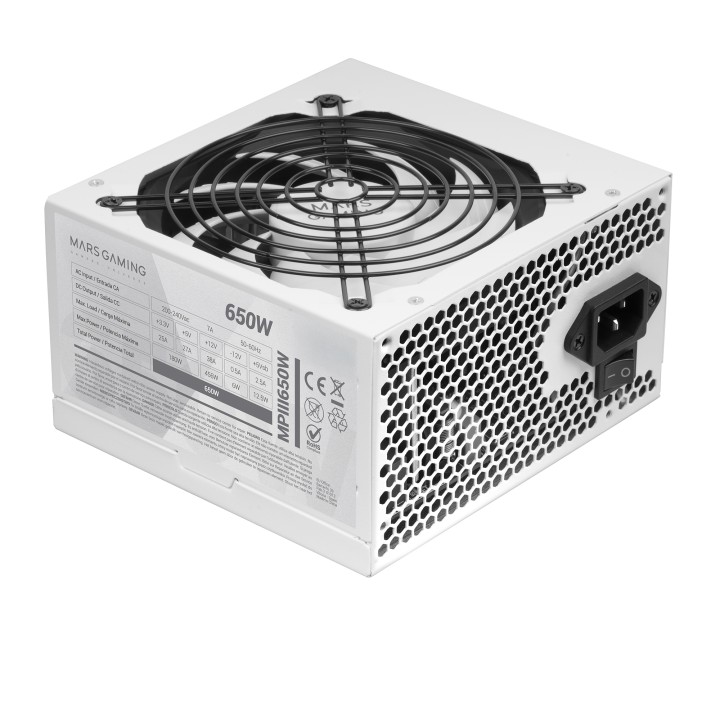 Fuente Mars Gaming ATX 650W PFC 85% Blanca (MPIII650W)