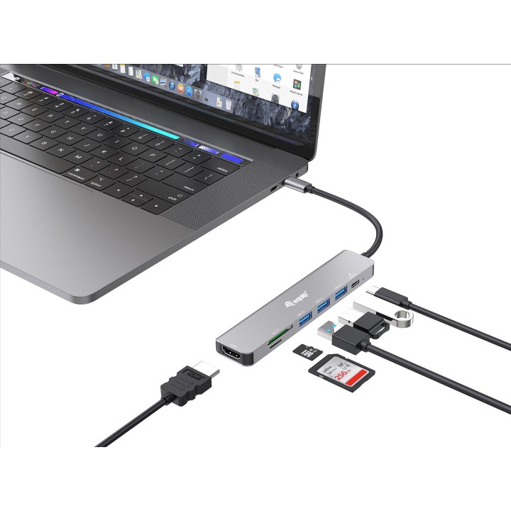 Dock Station EQUIP USB-C a HDMI/3USB-A/PD (EQ133494)