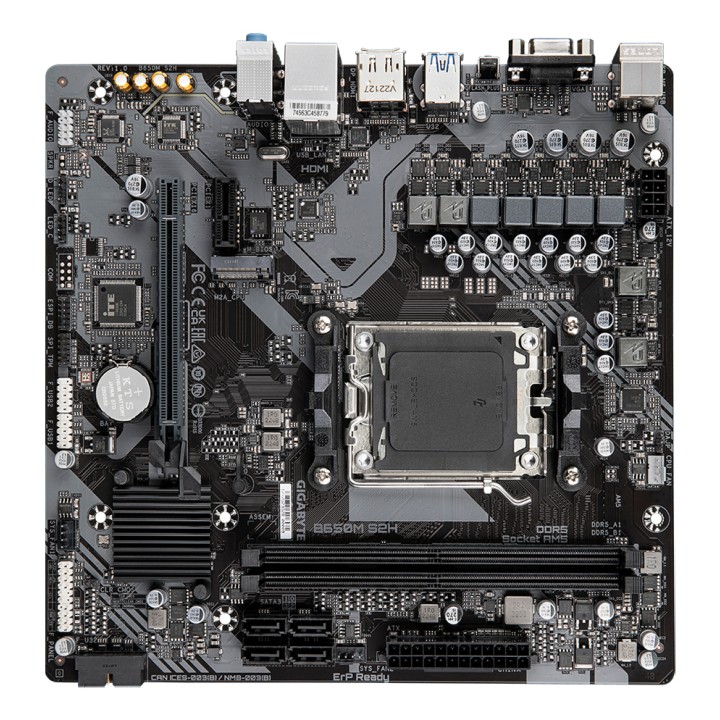 GIGABYTE B650M S2H: (AM5) 2DDR5 VGA HDMI DP RJ45 mATX