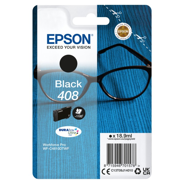 Tinta Epson 408 Negro 18.9ml 1100 pág (C13T09J14010)